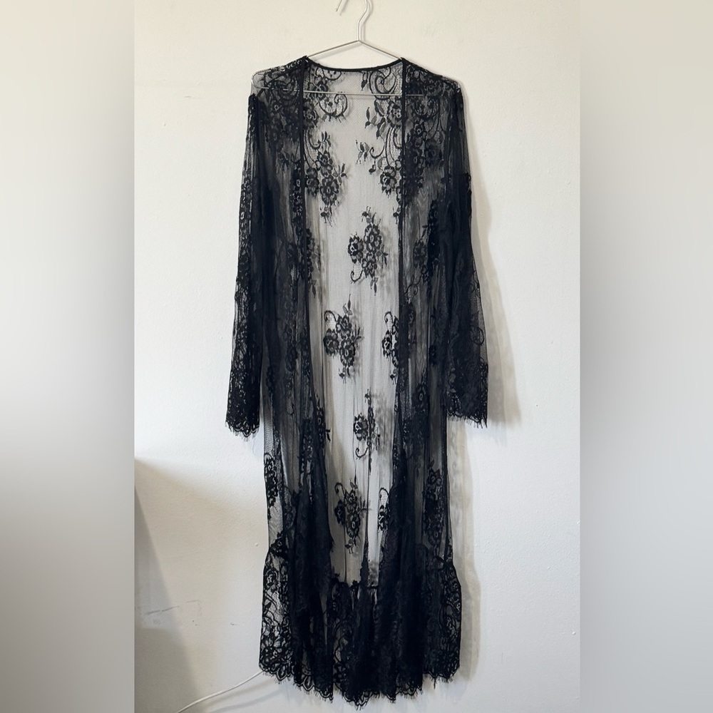 Black Lace Robe